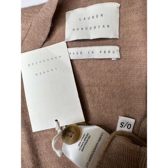 Lauren Manoogian OS One Size Pleat Cardigan Camel Wool Baby Alpaca NWT - Picture 15 of 16